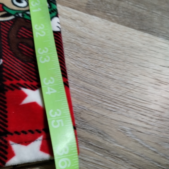 •No Boundaries Junior's M Size 7-8 Christmas Red Plaid Reindeer Fleece Leggings - Picture 13 of 16
